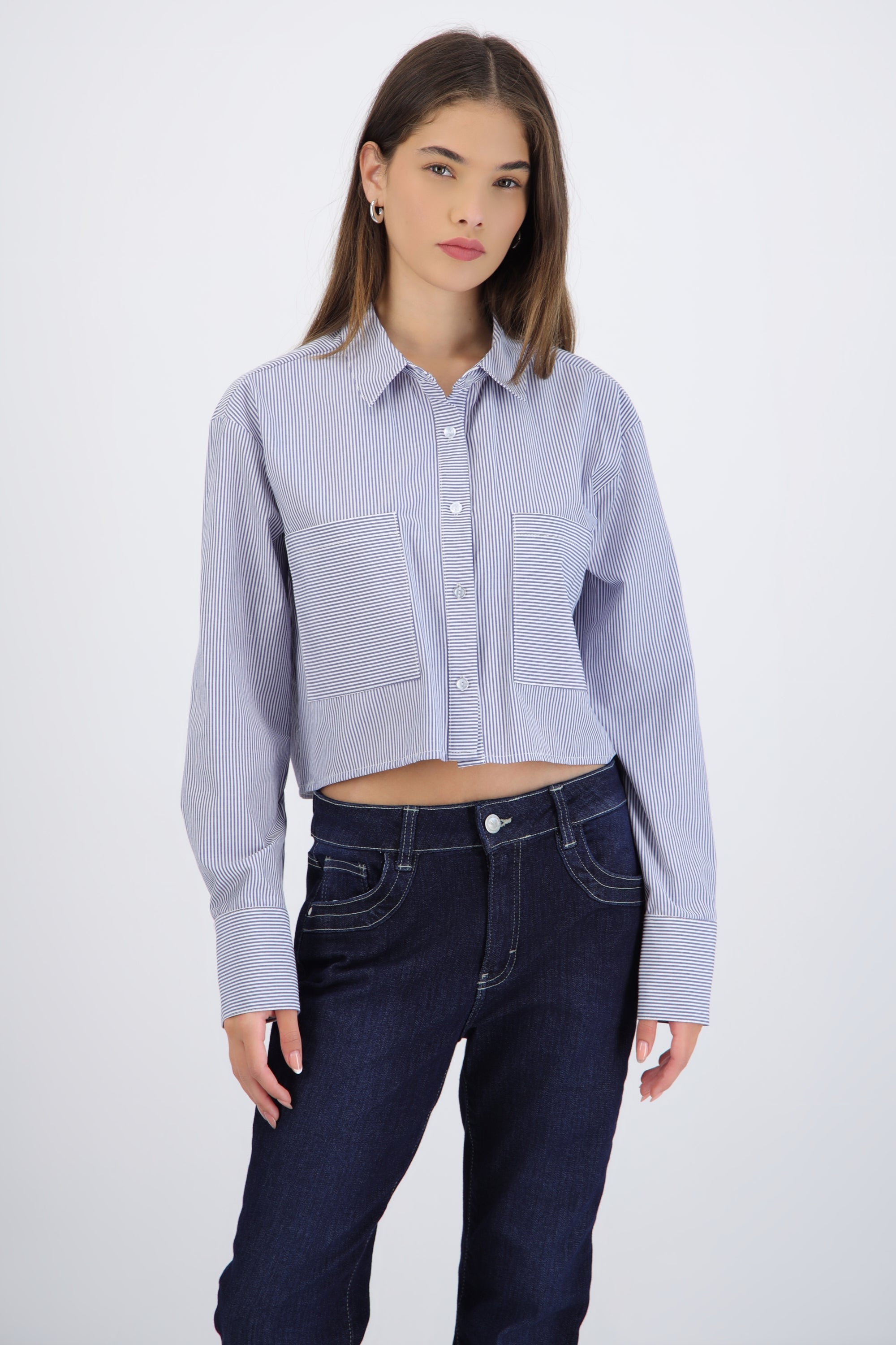 Camisa crop rayada