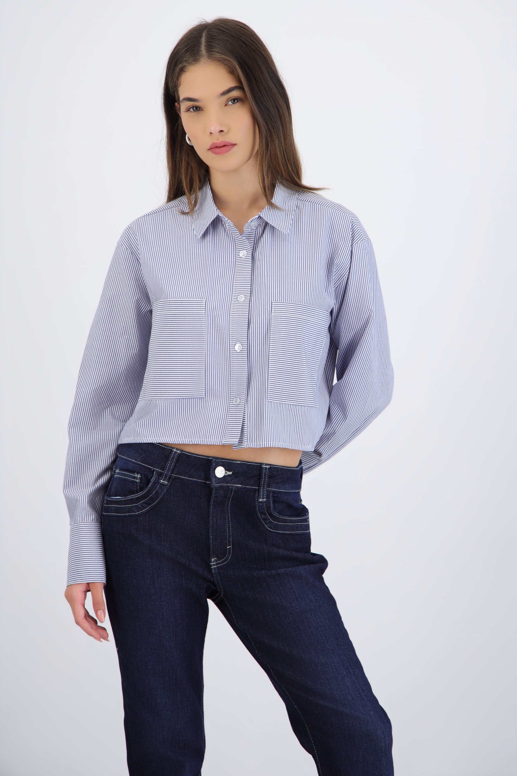 Camisa crop rayada