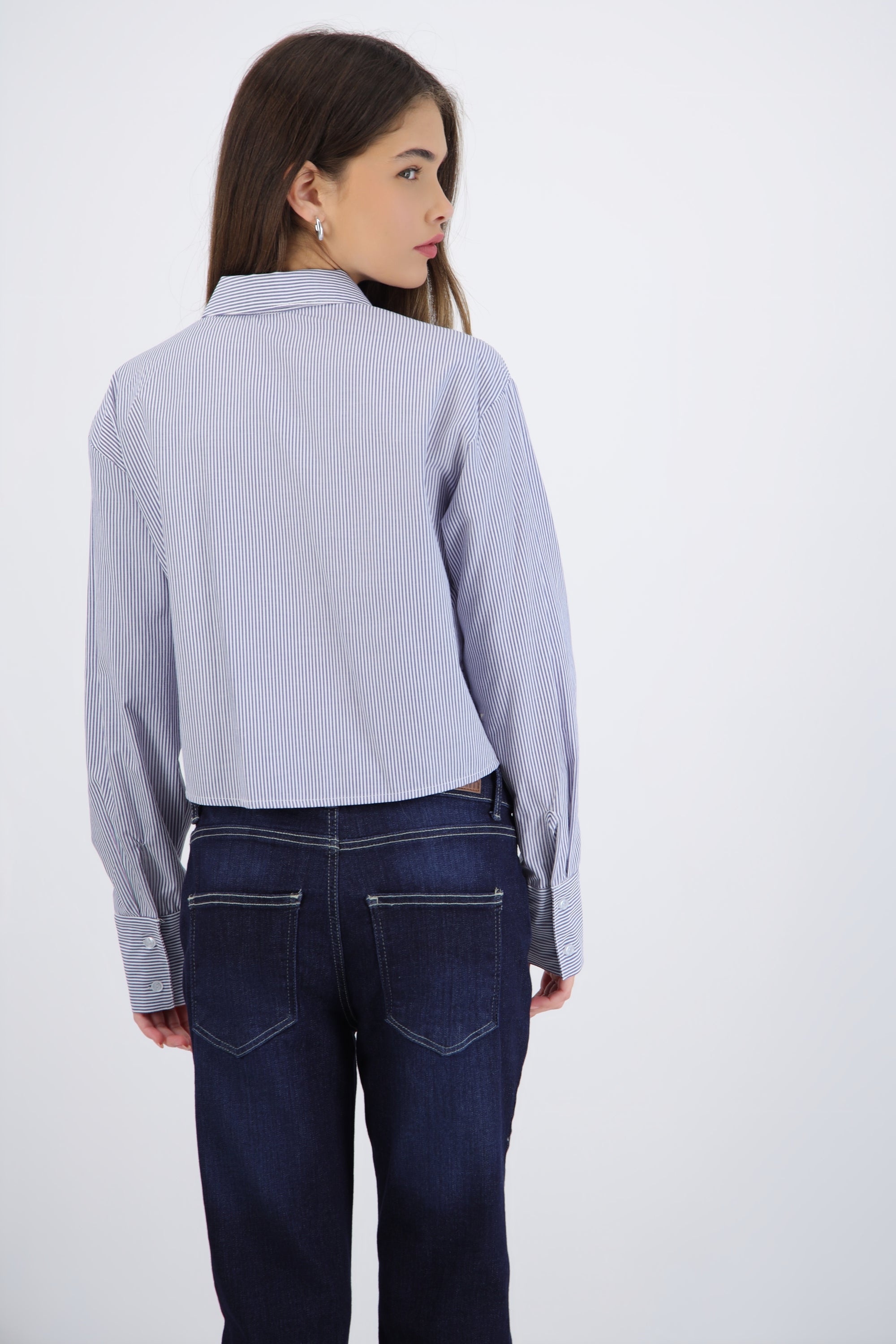 Camisa crop rayada