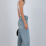 Jeans wide leg tinta