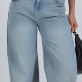 Jeans wide leg tinta