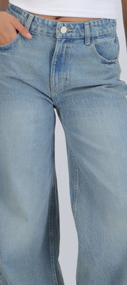 Jeans wide leg tinta