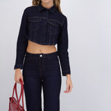 Chamarra denim crop