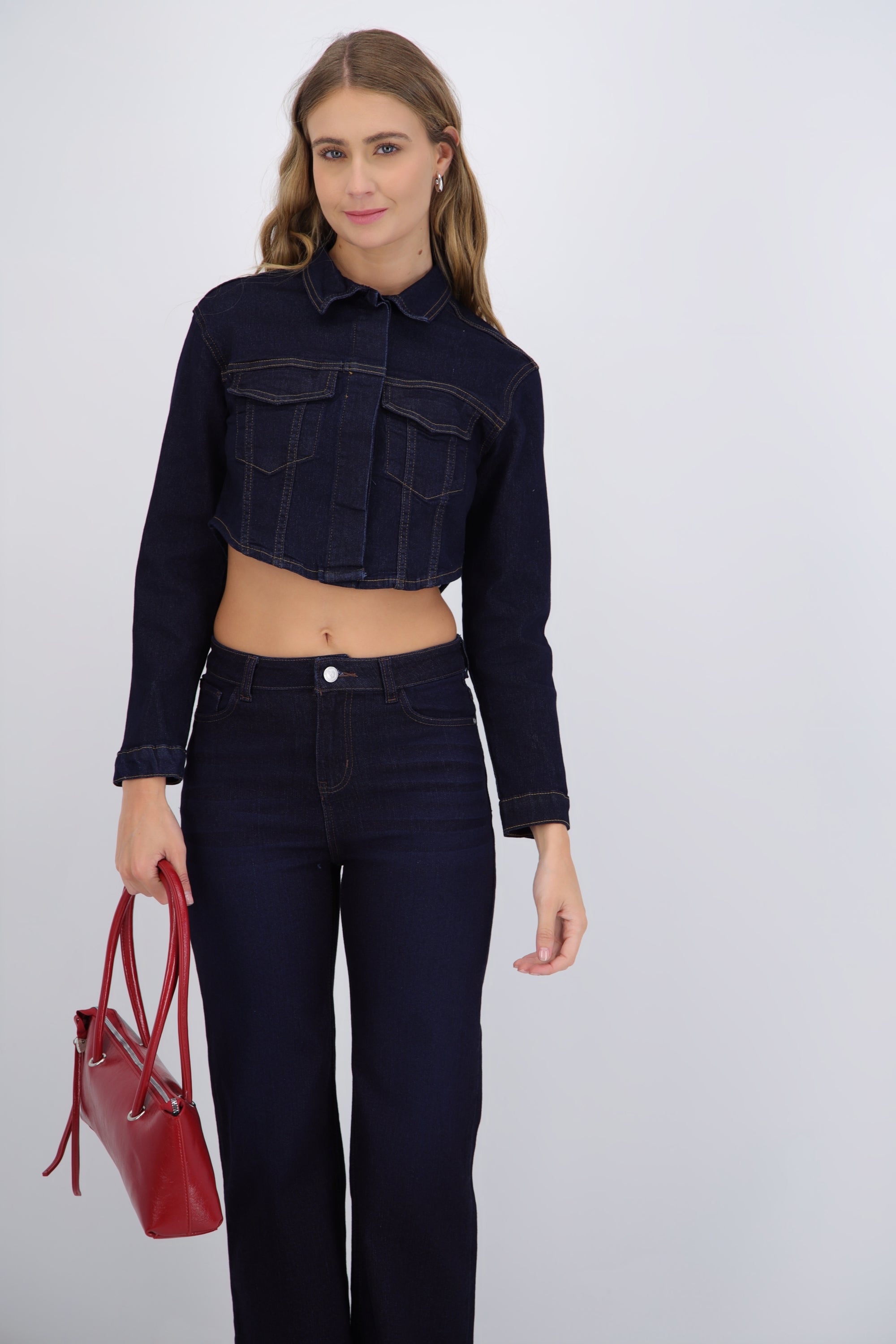 Chamarra denim crop