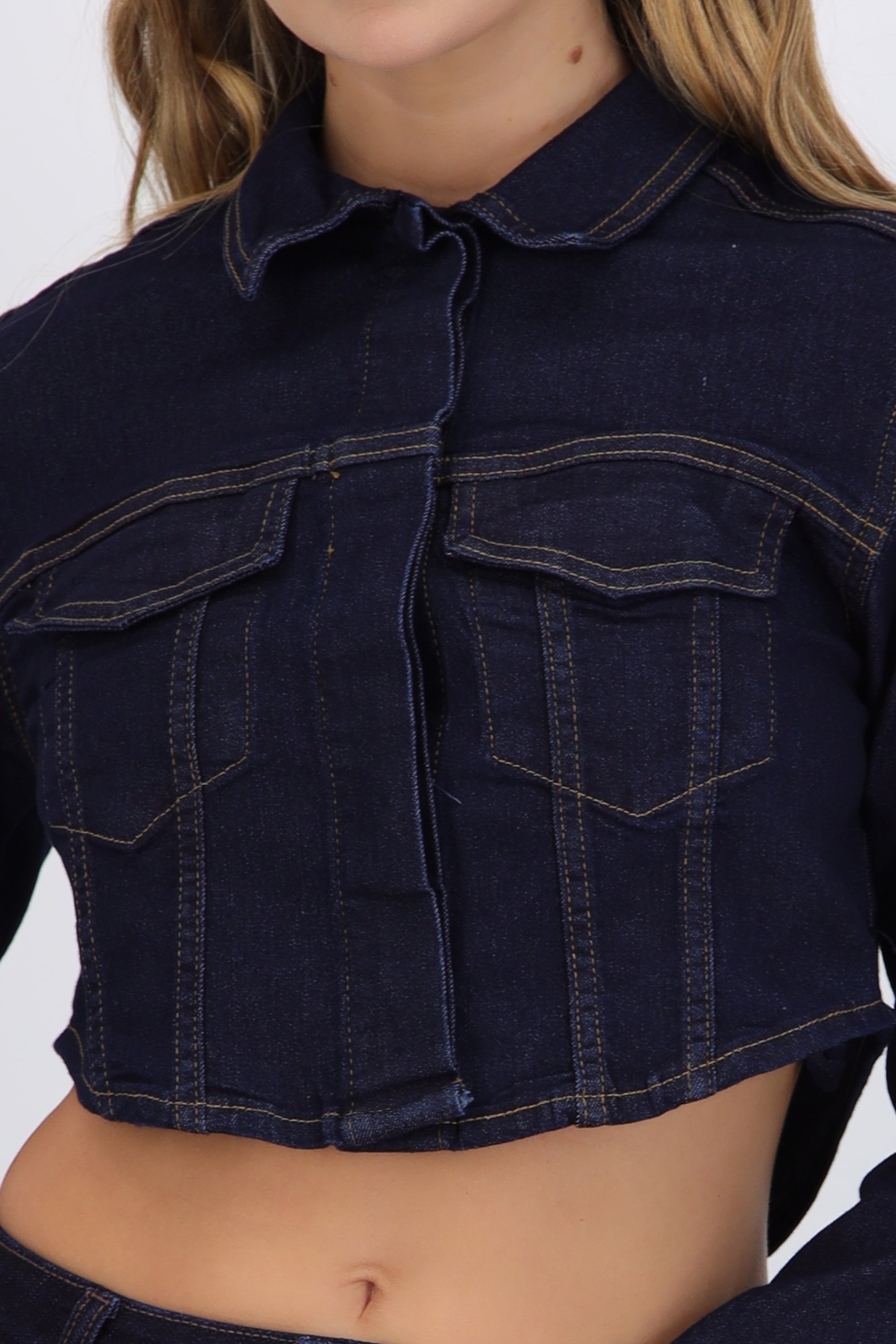 Chamarra denim crop