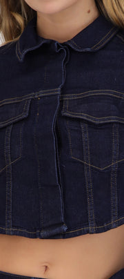 Chamarra denim crop