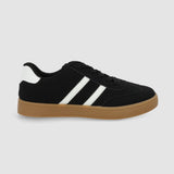 Tenis casual rayas puntera suede