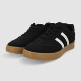 Tenis casual rayas puntera suede