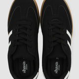Tenis casual rayas puntera suede