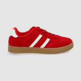 Tenis casual rayas puntera suede