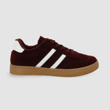 Tenis casual rayas puntera suede