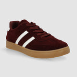 Tenis casual rayas puntera suede