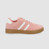 Tenis casual rayas puntera suede