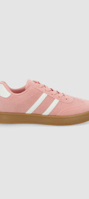 Tenis casual rayas puntera suede