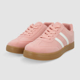 Tenis casual rayas puntera suede