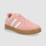 Tenis casual rayas puntera suede