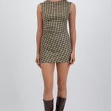 Vestido mini recto cuadros