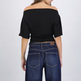 Top off-shoulders con studs