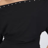 Top off-shoulders con studs