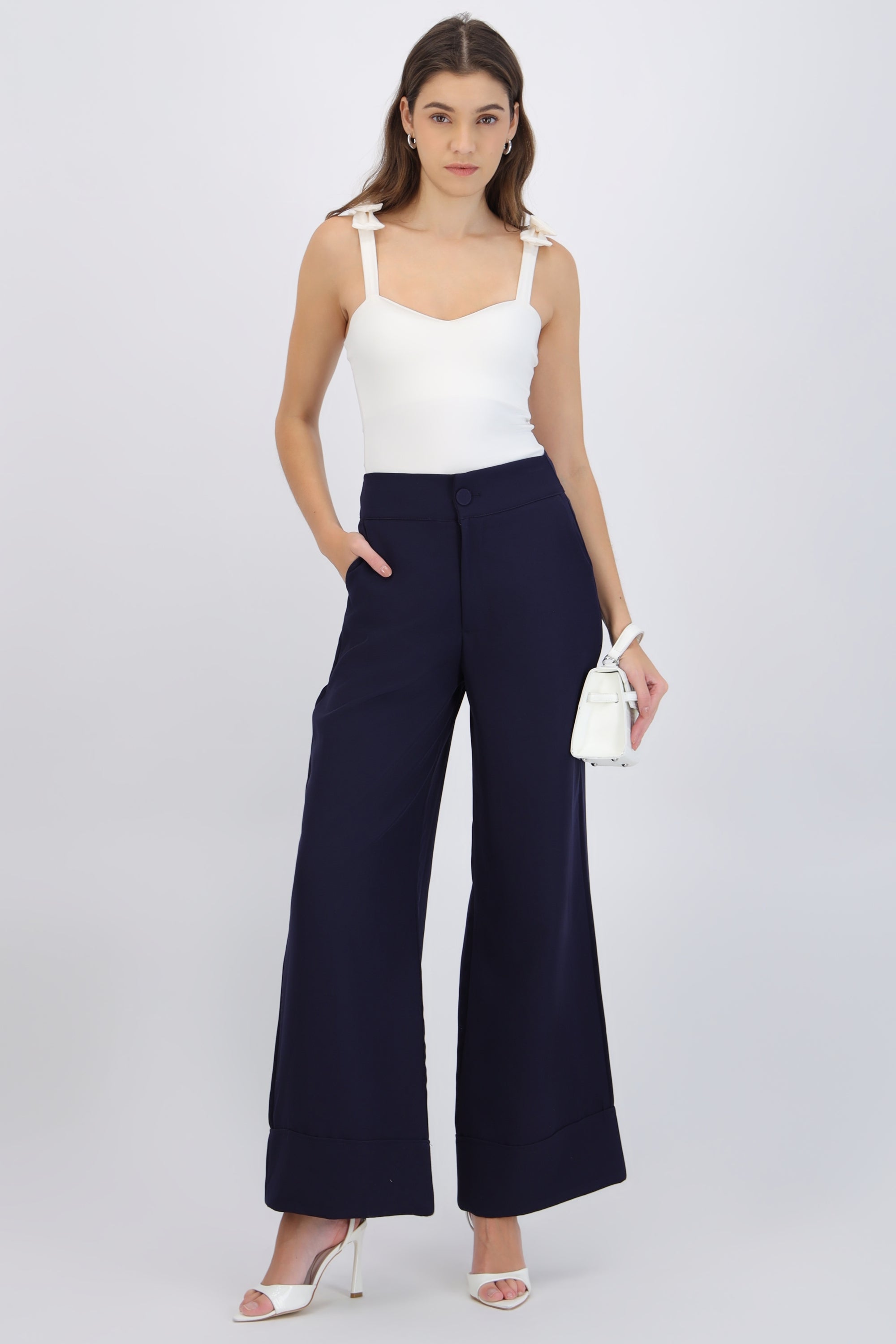 Pantalón recto tiro alto valenciana