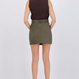 Falda mini cinturón suede