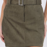Falda mini cinturón suede