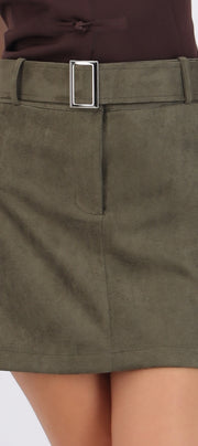 Falda mini cinturón suede