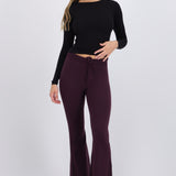 Pantalón flare tejido detalle jareta