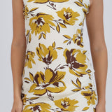 Vestido midi satinado flores