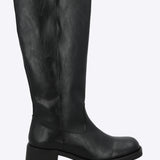 Bota alta lisa punta cuadrada