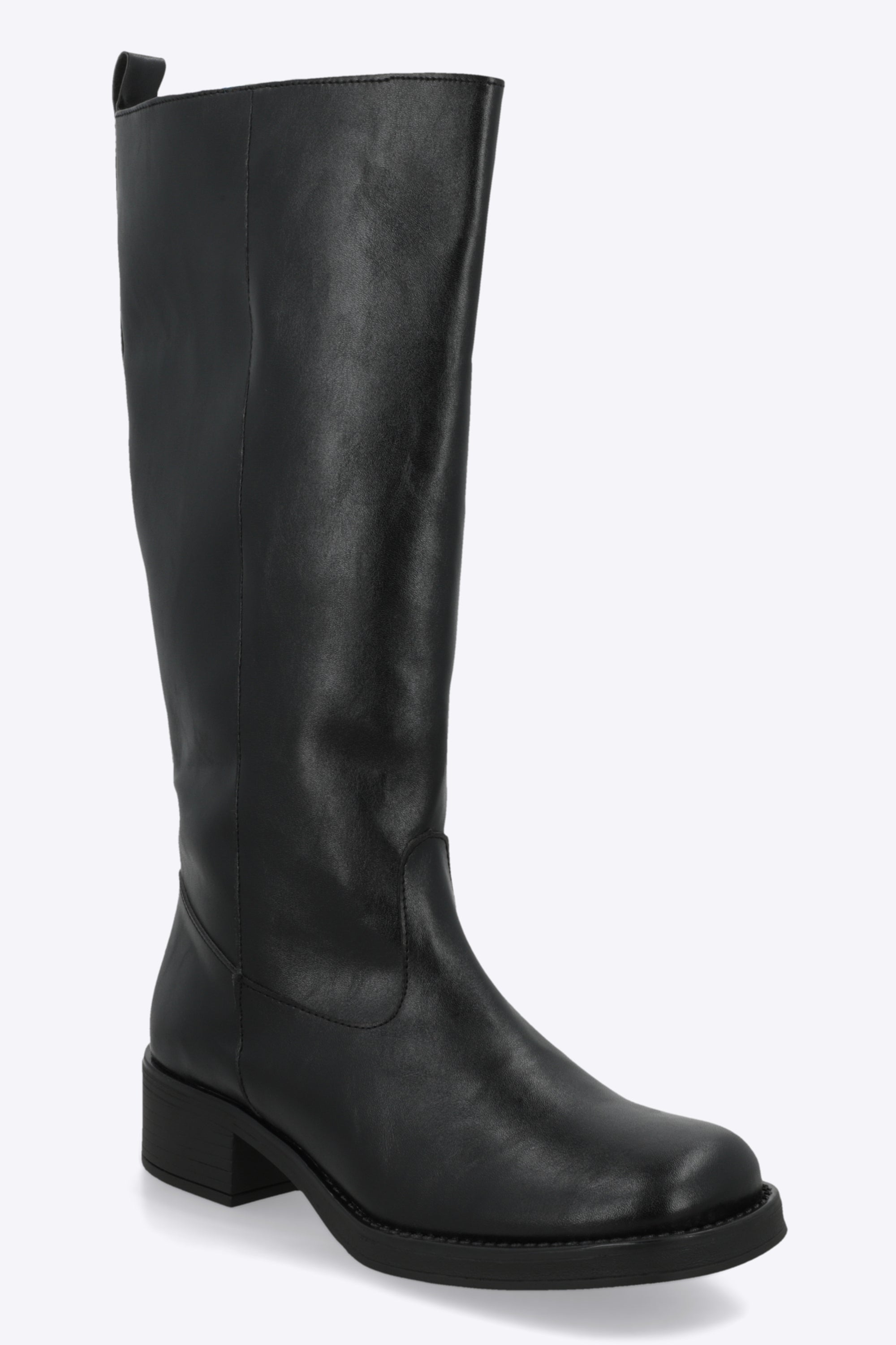 Bota alta lisa punta cuadrada