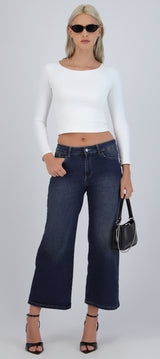 Jeans cropped amplios