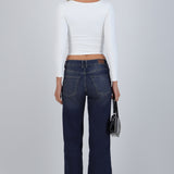 Jeans cropped amplios