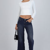 Jeans cropped amplios