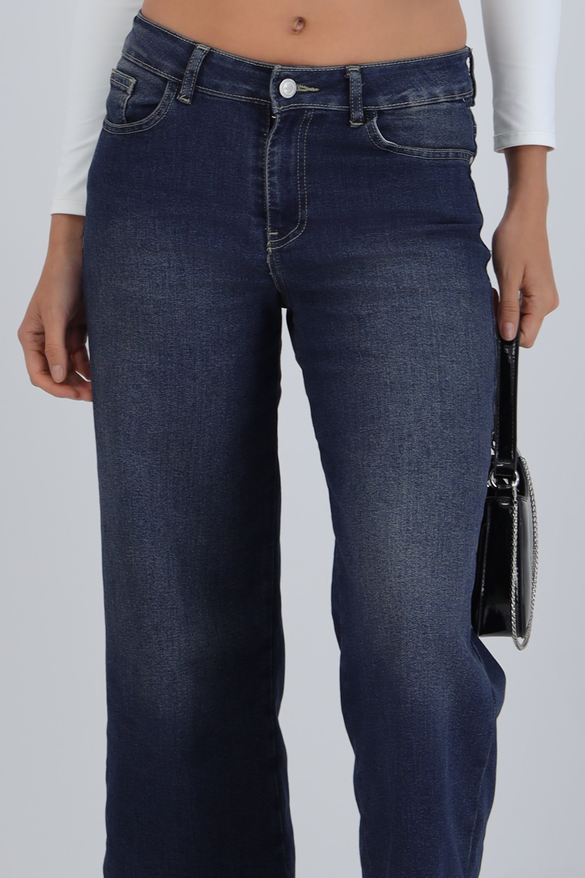 Jeans cropped amplios