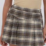 Falda mini cuadros detalle pretina