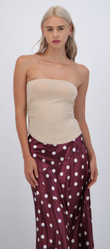 Top bandeau fruncido con aberturas