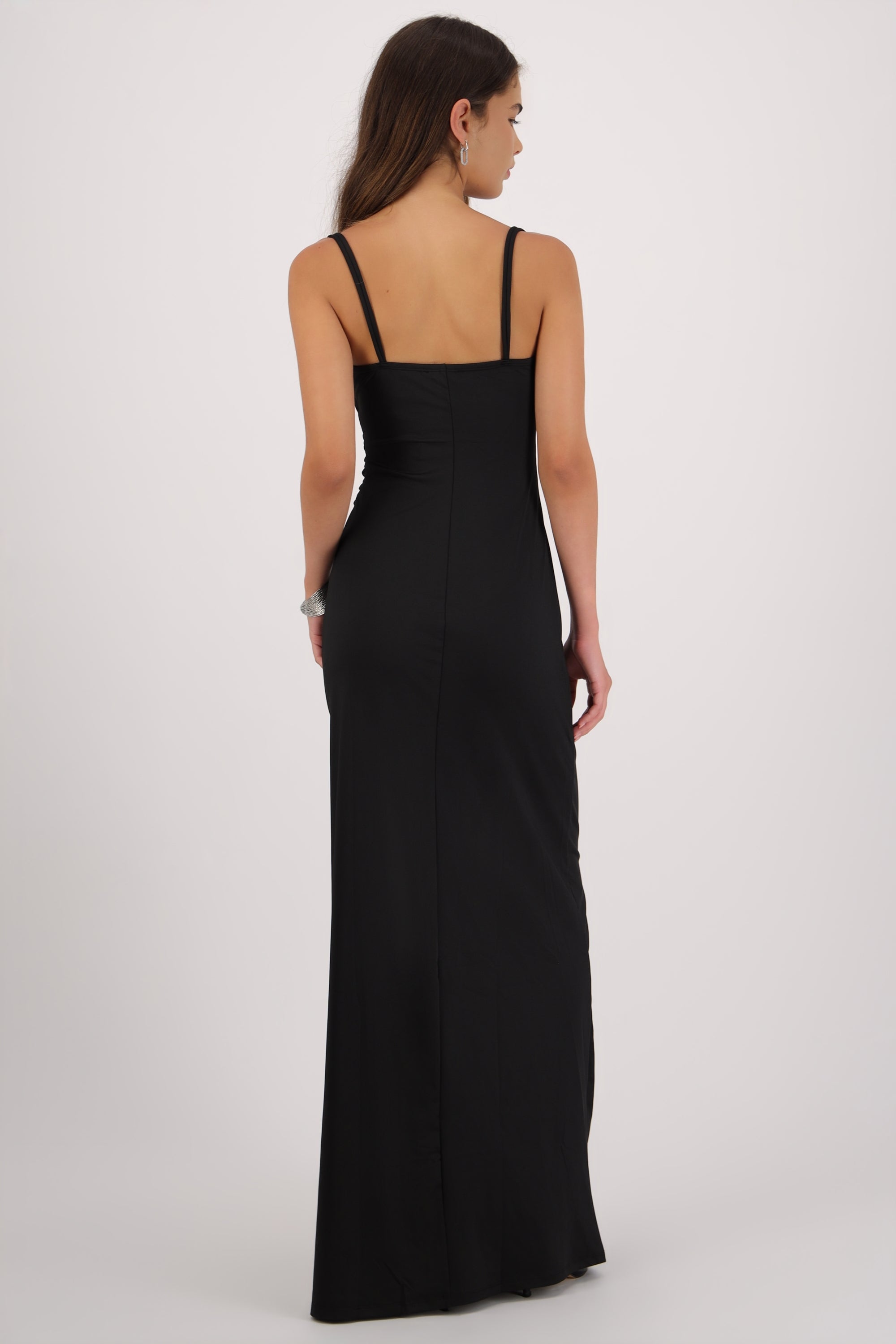 Maxi vestido detalle tirantes NEGRO