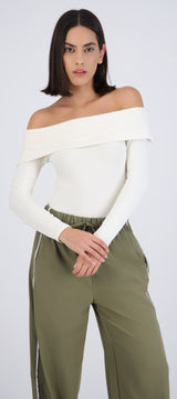 Bodysuit off shoulder tacto tela
