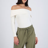 Bodysuit off shoulder tacto tela