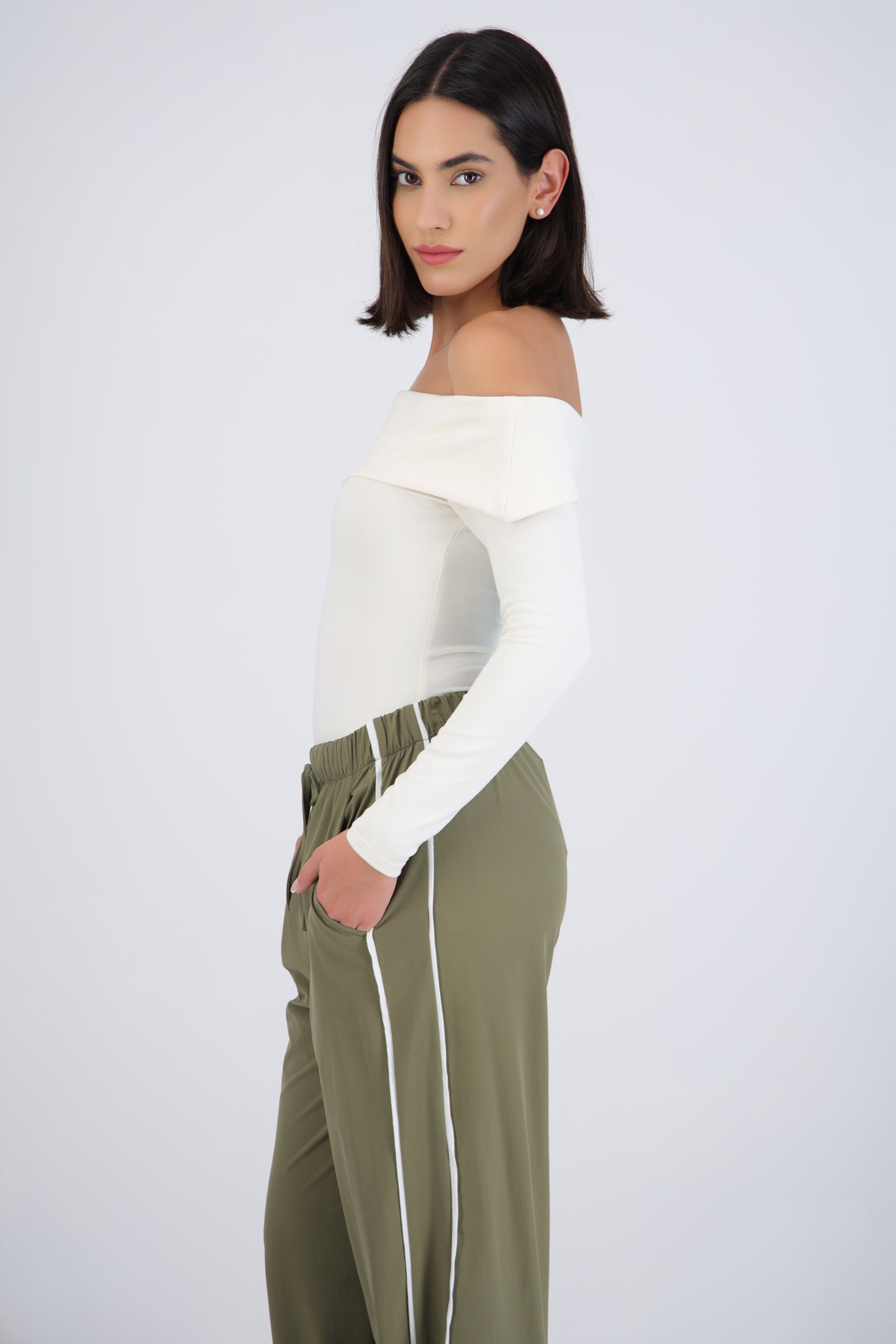 Bodysuit off shoulder tacto tela