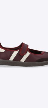 Tenis flat dos lineas punta durazno