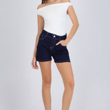 Denim shorts tiro medio