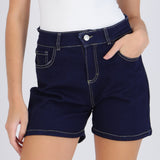 Denim shorts tiro medio
