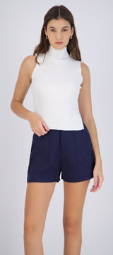 Top tejido sin manga cuello alto