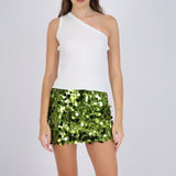 Top one shoulder tejido