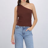 Top one shoulder tejido