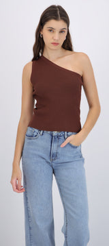 Top one shoulder tejido