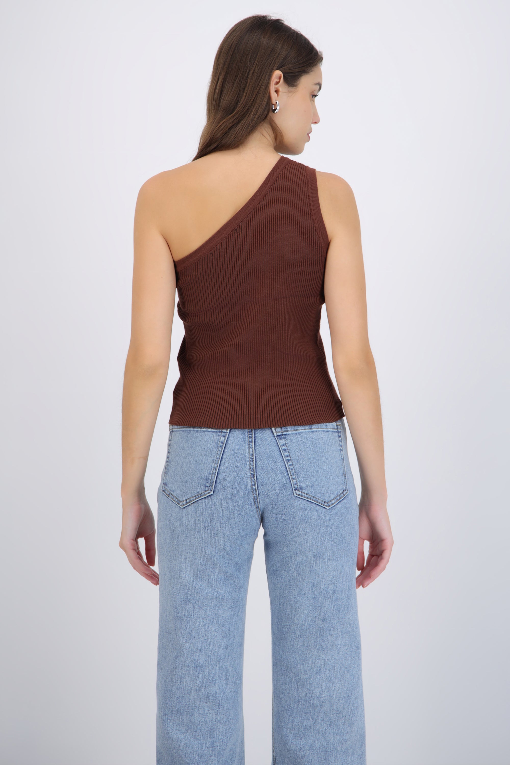 Top one shoulder tejido