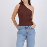 Top one shoulder tejido